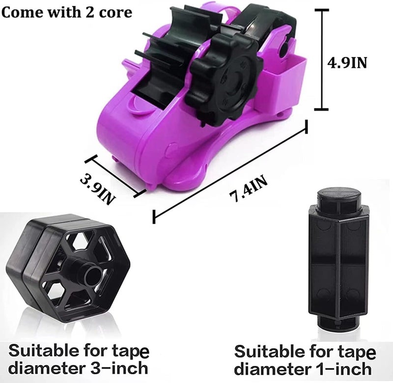 SHDSL Purple Heat Tape Dispenser - Sublimation, Multiple Roll Cut Heat Tape Dispenser 1" & 3" Core Double Reel Cores, Semi-Automatic with Compartment Slots - Image 2